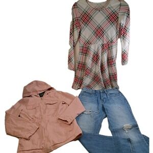 Girls Size 14 Winter Clothing Lot of 3 - Jeans, Jacket, Dress Old Navy / PLACE‎